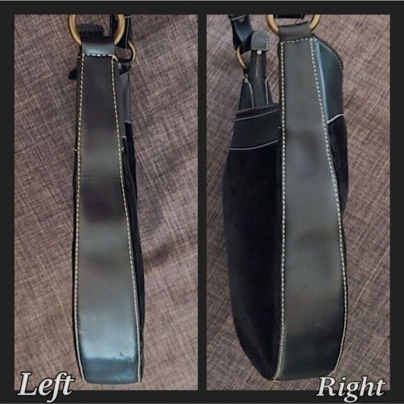 Maxx New York Black Corduroy And Leather Messenger Shoulder Bag Large Purse - Picture 7 of 11